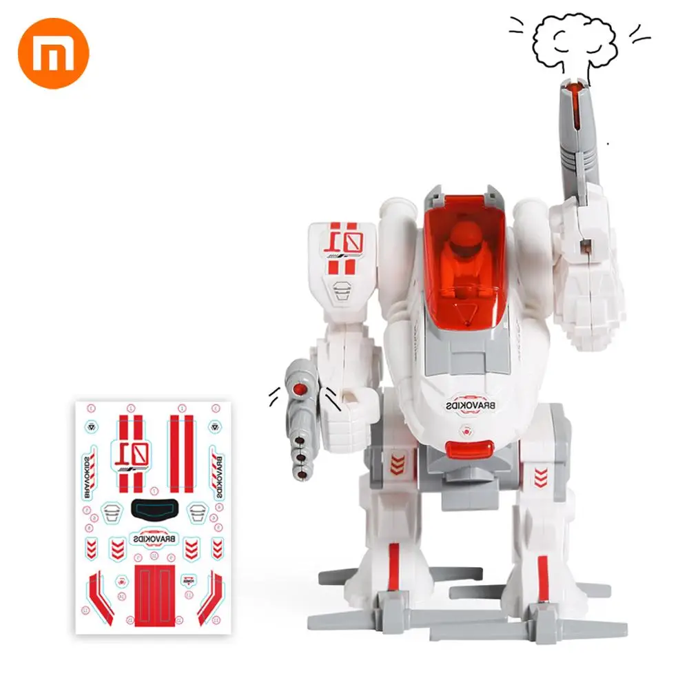 

HOT Xiaomi Bravokids Armored Soldier DIY Suit With More Than 50 Spare Parts N Assembly Challenges One-button Simulation Walking