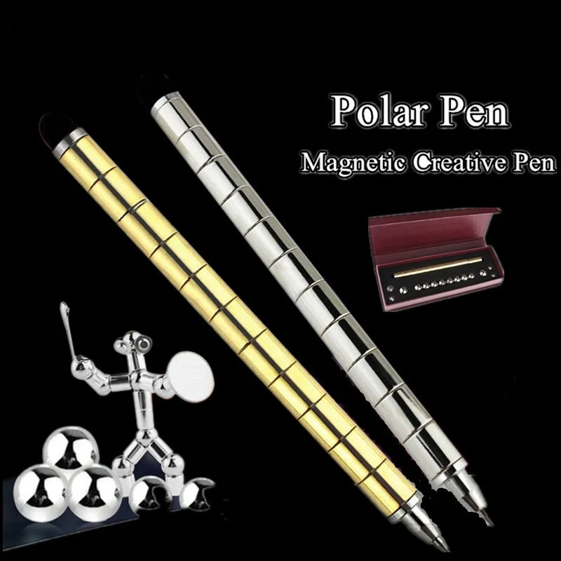 

1pc Antistress Luxury Magic Fidget Pen Ballpoint Antistress Fidget Focus Magic Magnetic Ball Pen Spinner Tri-Spinner Magic Pen