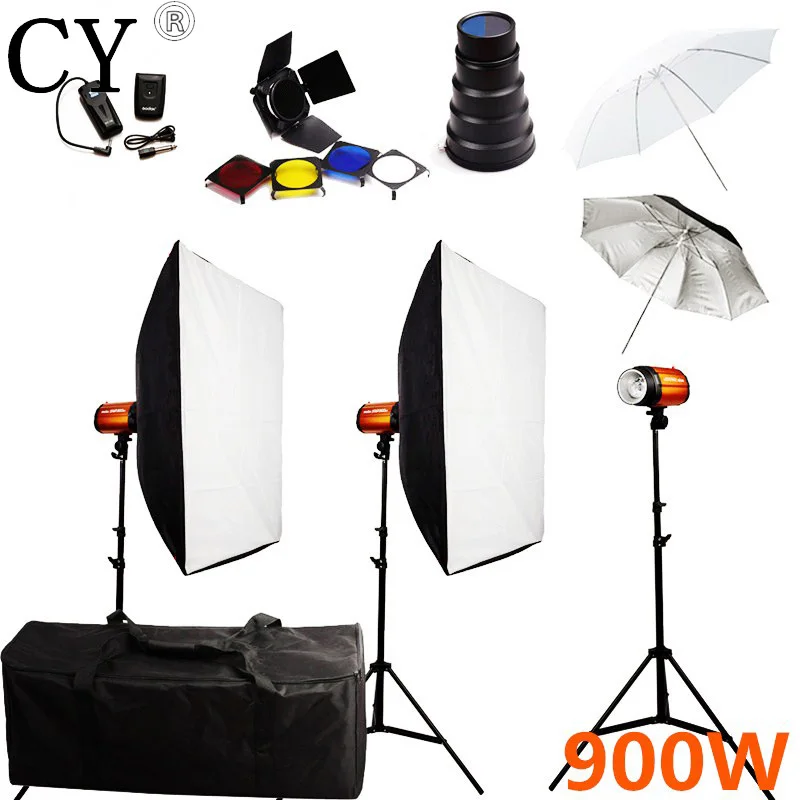 900 Вт фотовспышка Lightbox осветительные наборы Storbe Flash стойка софтбокса набор