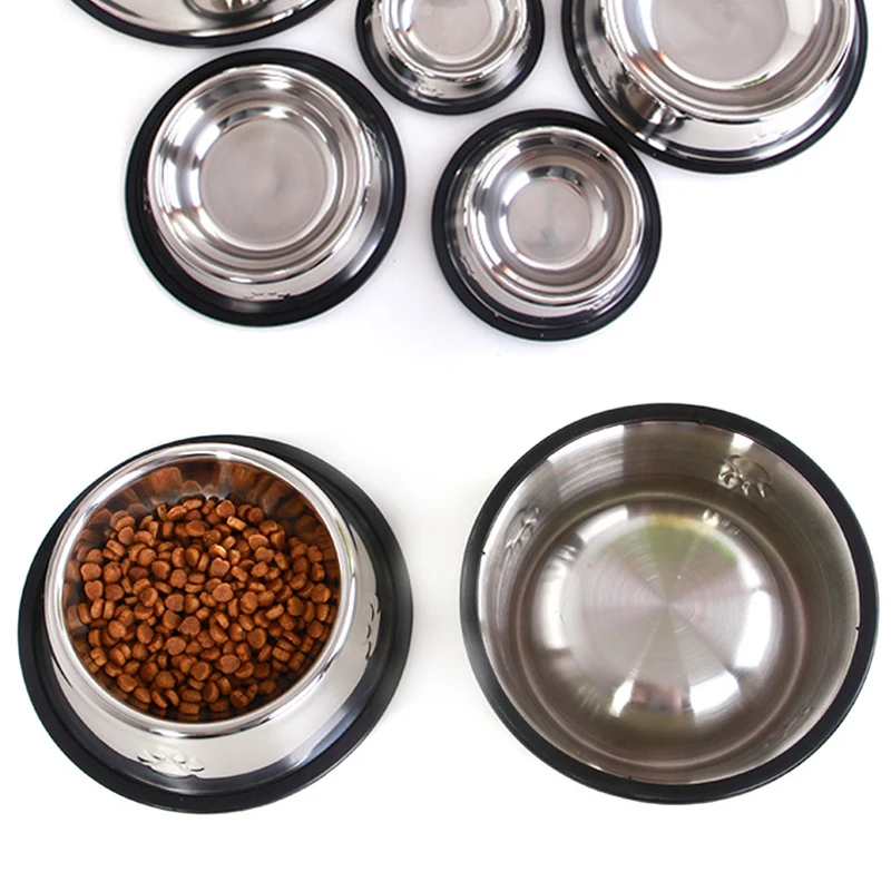 6 размеров металлическая миска для еды для собак и кошек миска для кошек из нержавеющей стали миска для собак держатель для еды кормушка для кормления