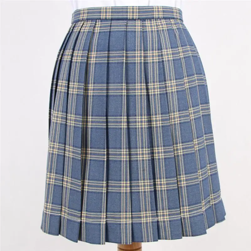 Японская новая весенняя женская плиссированная юбка для костюмированной вечеринки, юбка для школьной формы, Однотонная юбка с высокой талией, мини-юбки, разноцветные женские юбки - Цвет: Skirt B