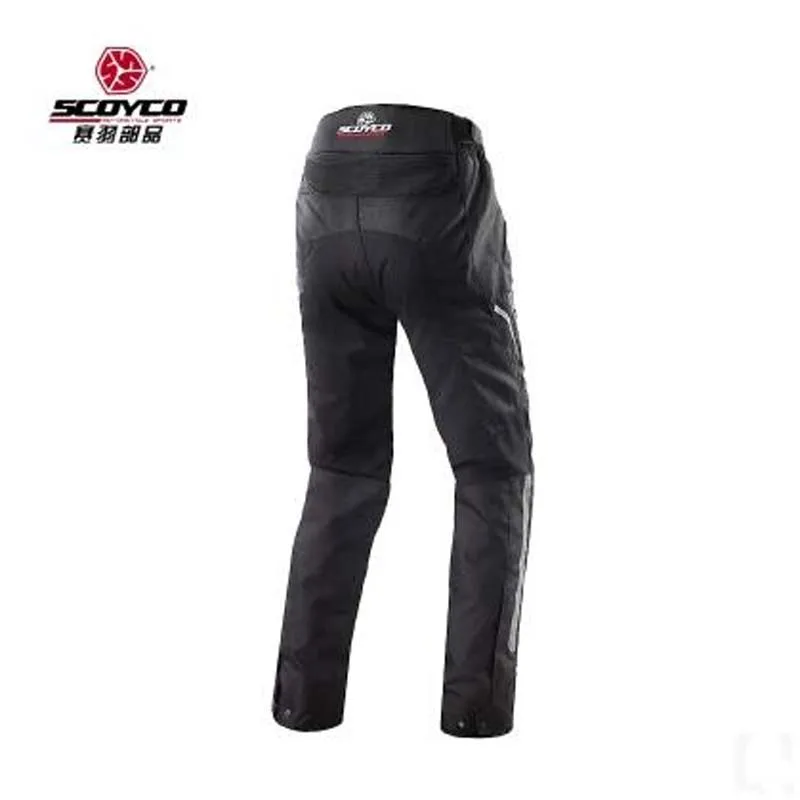 Новые SCOYCO штаны для езды на мотоцикле мужские водонепроницаемые теплые Оксфордские мотоциклетные гоночные брюки P018-2 с коленом фижмы