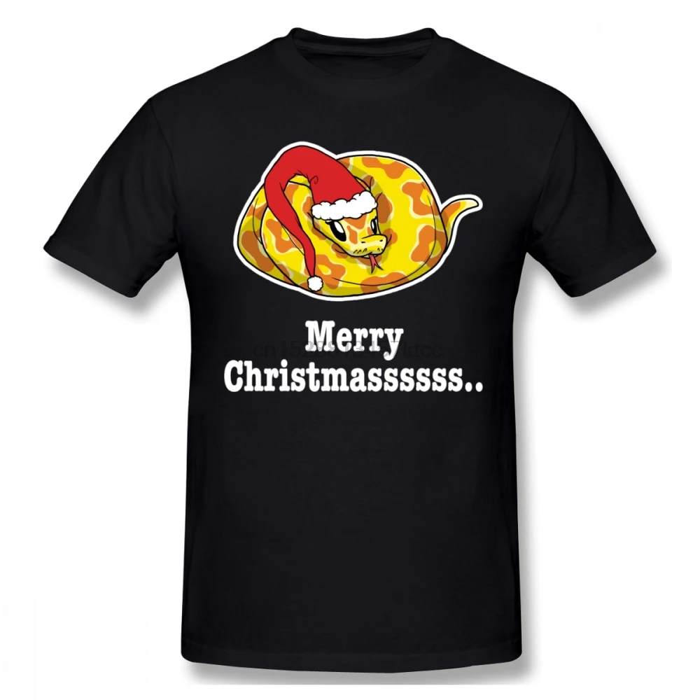 Merry Christmas Ball PythonSnake Lover T Shirt Male Fashion Short Sleeve 100% Cotton Plus Size Big Boa Homme | Мужская одежда