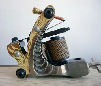

UPTATSUPPLY New Arrival Professhional Cast Iron Tattoo Machine 10 Laps Coils Handmade Tattoo Gun For Liner Shader