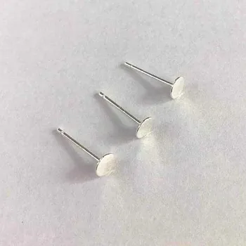 

Sauvoo 5 Pairs 925 Sterling Silver Earrings Posts Earring Stud Post with 3mm 4mm 5mm Flat Pad for DIY Earring Jewelry Finidngs