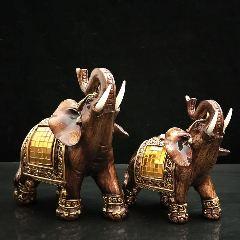 Декоративные фигурки слонов Смола украшения для дома в виде животных фигурки слонов с хоботом вверх коллекционные подарки сад цифры