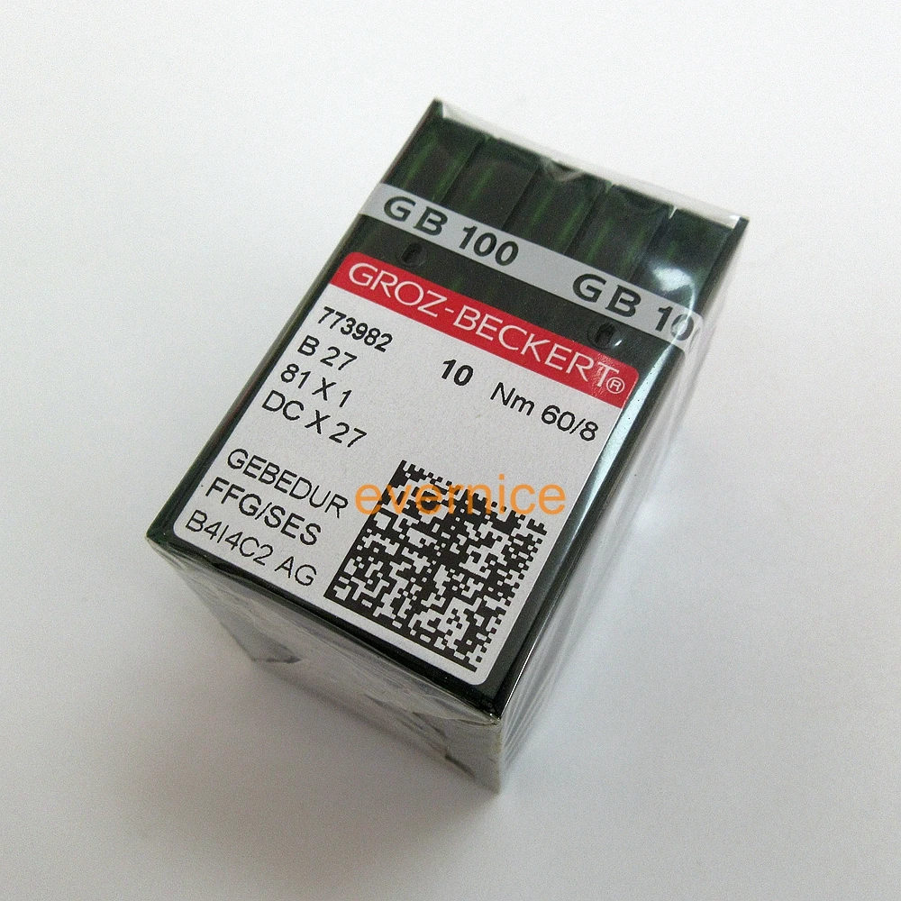산업 serger를위한 100 pc Groz-Beckert Dcx27 81X1 Gebedur 티타늄 바늘