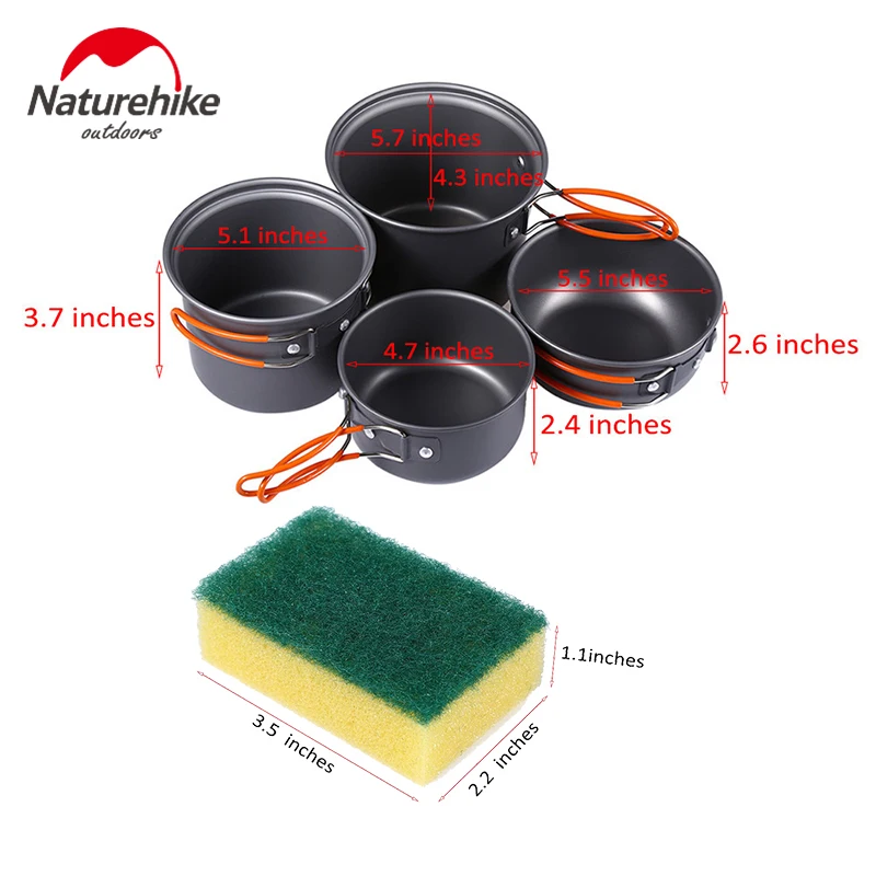 Naturehike al aire libre camping Utensilios de cocina portátil cubiertos de picnic mochilero Utensilios cuatro combinación Vajilla tazón pan pot Set Naturehike al aire libre camping Utensilios de cocina portátil cubiertos de picnic mochilero Utensilios cuatro combinación Vajilla tazón pan pot Set