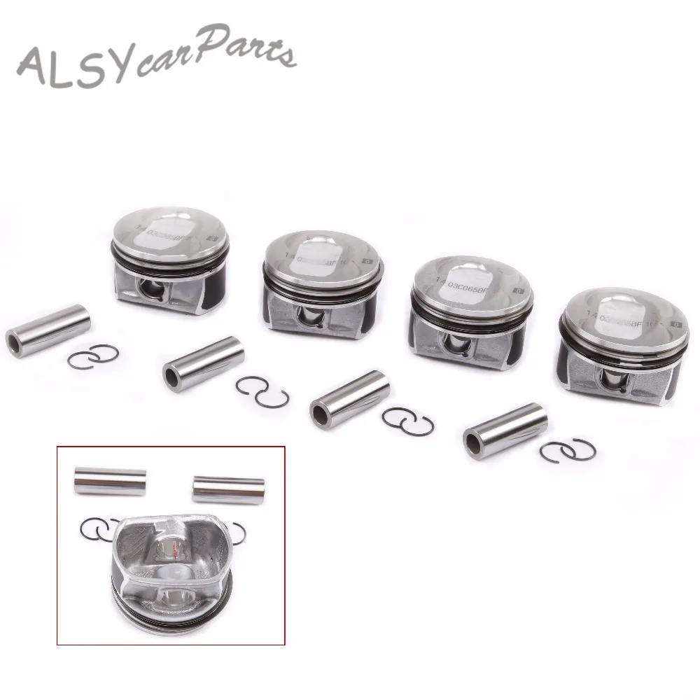 Комплект поршневых и колец YIMIAOMO OEM 03C 107 065CK 76 5 мм STD для VW Jetta Golf MK5 Passat Scirocco Audi A1 1.4TSI с