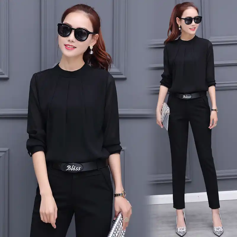 Black trousers and top Clearance