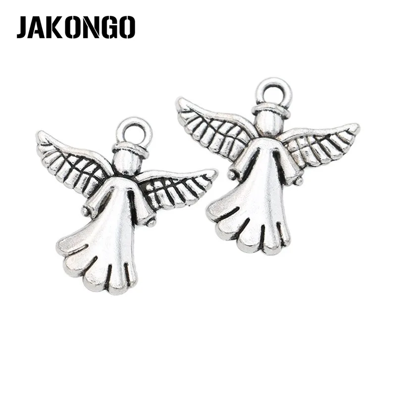 

10Pcs/lot Antique Silver Plated Angel Charm Pendant Bracelets Necklace Jewelry Findings Accessories Making Craft DIY 20x20mm