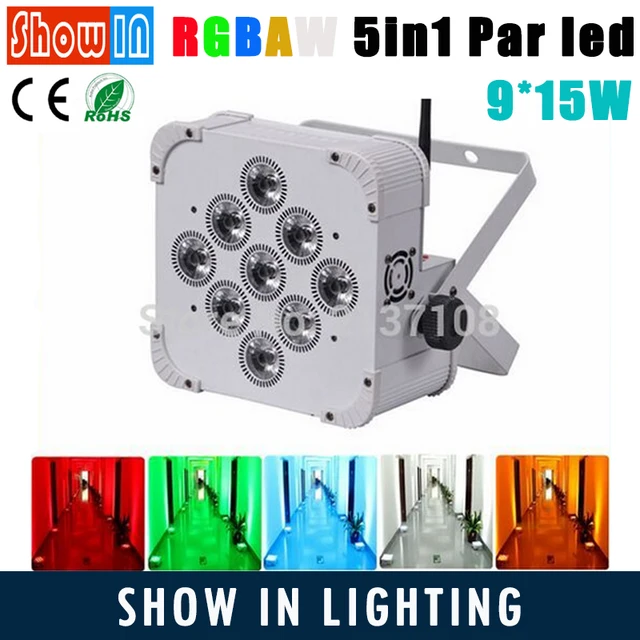 Us 603 0 9 15w Wireless Battery Led Flat Par Uplighting Ed Rgbaw Dmx Dj Disco Party Wedding Wash Stage Effect Lights Free Shipping In