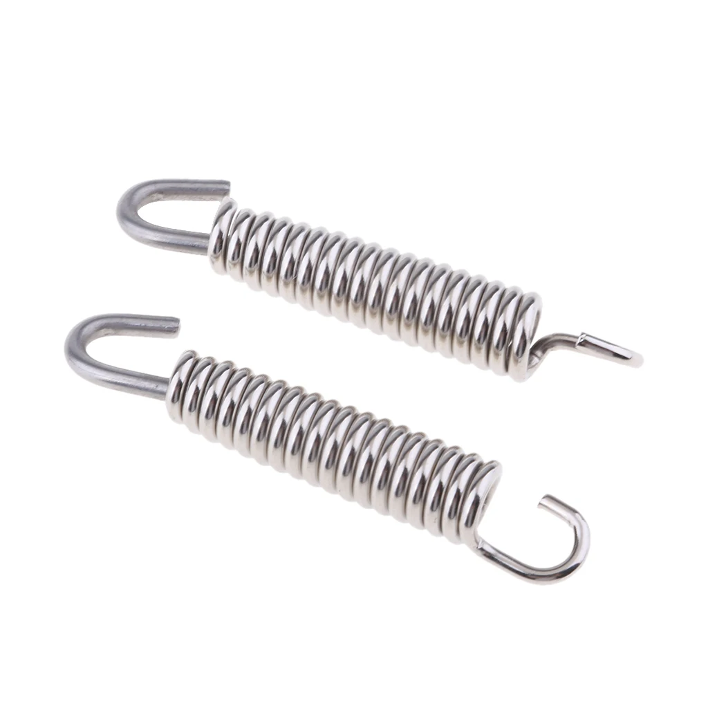 2 Pcs Universal 65mm Motorcycle Stainless Steel Exhaust Pipe Muffler Spring Hook Exhaust Pipe Silencer Moto Accessories