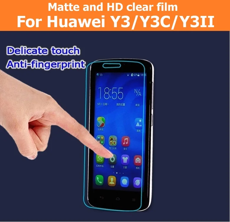 

HOT! HD Clear Glossy Film For Huawei Y3 Y3C Y3II Matte Film Anti-Glare Screen Protector Film LCD panel guard+cloth+retail pack
