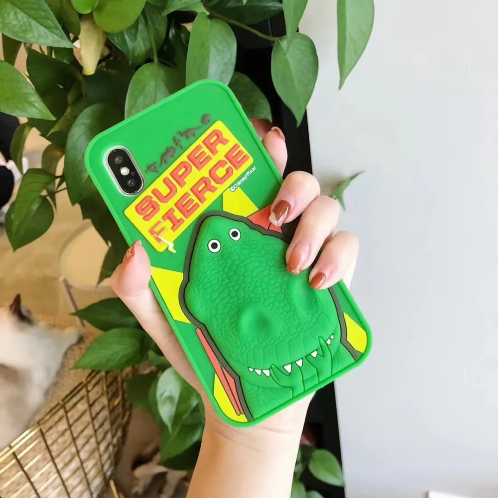 Marchcover 3D супер зеленый дикий динозавр силиконовый чехол Funda для iPone 11 PRO X XS MAX XR 8 7 6 6s