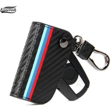 Авто углеродное волокно кожаный чехол для ключей чехол сумка для BMW F30 E90 E88 E86 F10 F15 M3 M1 для детей возрастом 2, 3, 5, серии X1 X3 X4 X5 X6 Z4 GT CarStyling