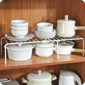 

Saving Space Kitchen Bathroom Metal Cupboard Storage Shelf 1pc Storage Rack Adjustable Kitchenware Organizer Non-Skid Spice Rack