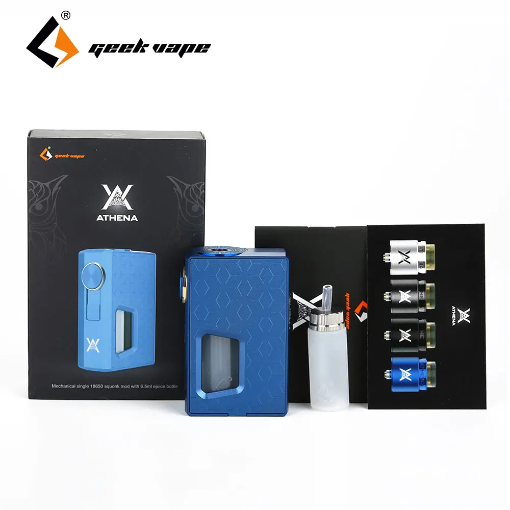 

GeekVape Athena Mechanical Squonk MOD Aluminum Material Box Mod & 6.5ml Silicone Squonk Bottle No 18650 Battery E-cigarette Mod