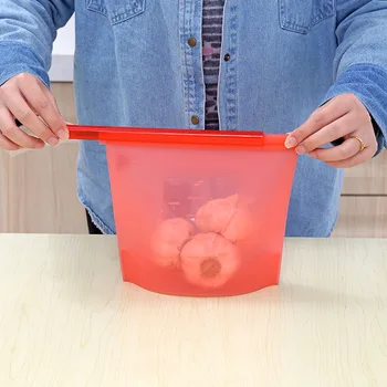 

1Pcs Reusable Silicone Vacuum Bag Sealant Wrapping Food Refrigerator Food Storage Containers Fridge Kitchen Color Ziplock Bags
