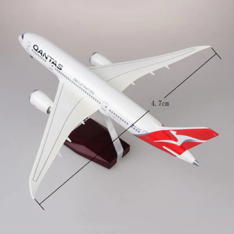 1/130 весы 47 см самолет Boeing B787 Dreamliner QANTAS Airways модель самолетов W свет и колёса литья под давлением пластик