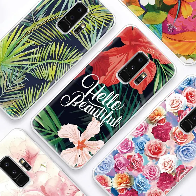 

Flower Case For Samsung Galaxy J3 J5 J7 2017 J7 Duo 2018 J330F J530F J730F J4 J6 Floral case TPU Soft Silicone Transparent Cover