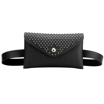 

Fashion Women Outdoor Rivets Hasp Solid Color Messenger Bag Chest Bag Waist Bag Rivet envelope lady small pockets #3