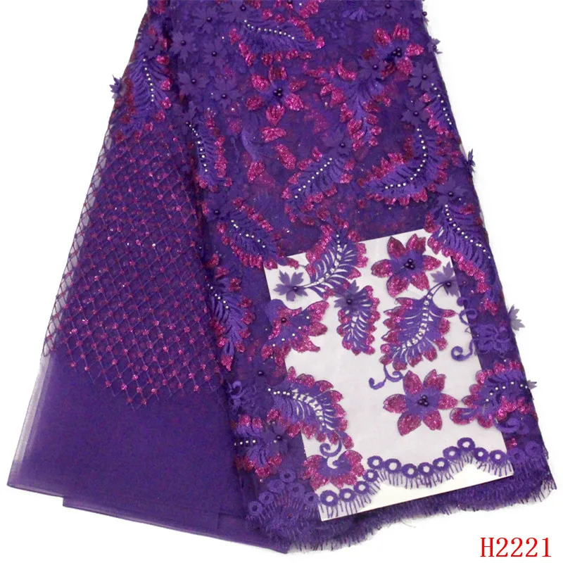 

2019 Luxury Tulle Lace Fabric Embroidered Beaded Sequins French Lace Fabric African Lace Fabric HX2221