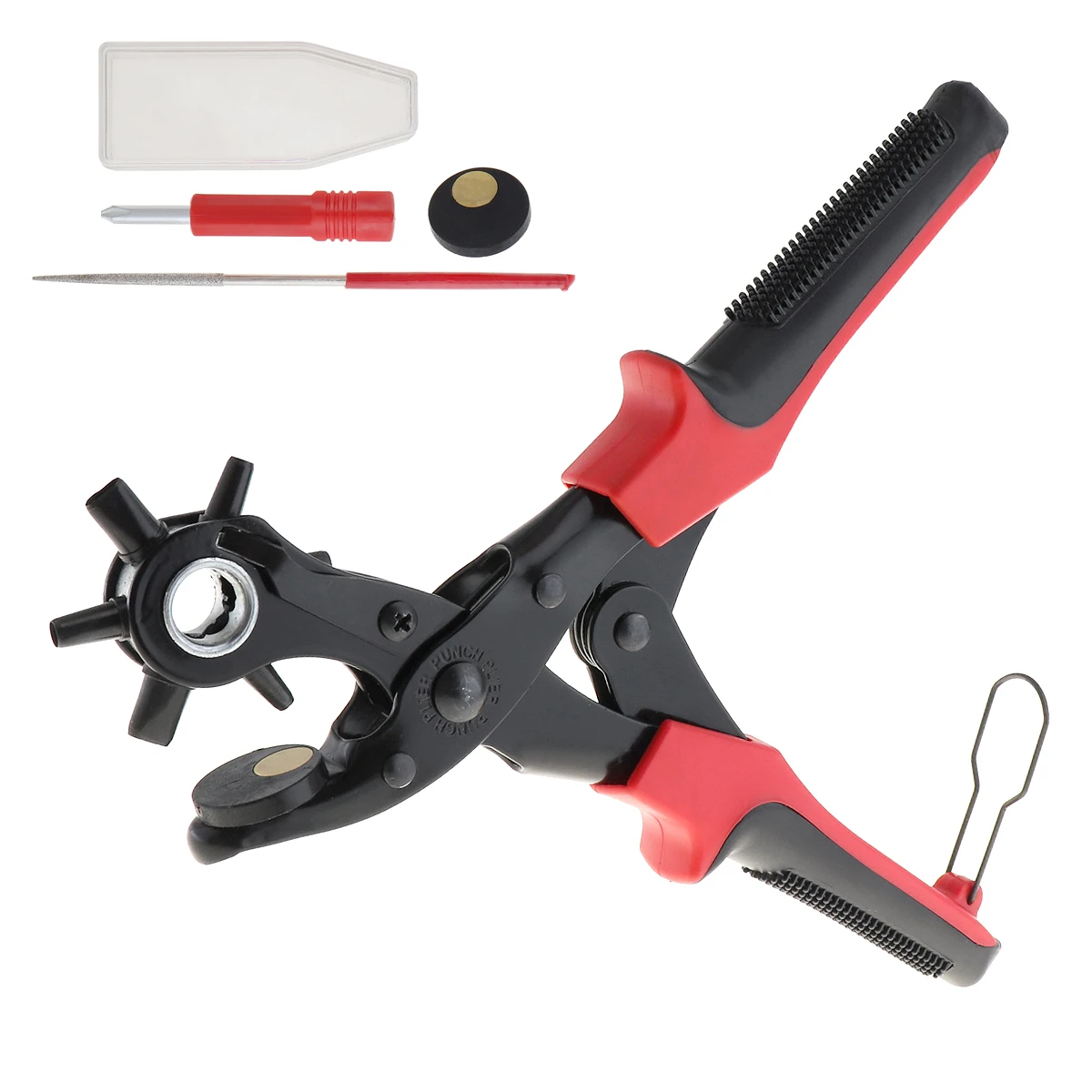 

Luxury 3 Flat Holes & 3 Round Holes Belt Punch with Multi-functional Plastic Shell Belt Perforation for Broken or Perforating