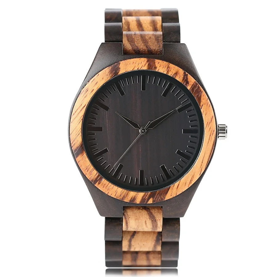 YISUYA роскошные деревянные часы для мужчин винтажные аналоговые кварцевые часы ручной работы из ореха бамбука и дерева Наручные часы Подарки reloj hombre - Цвет: 1