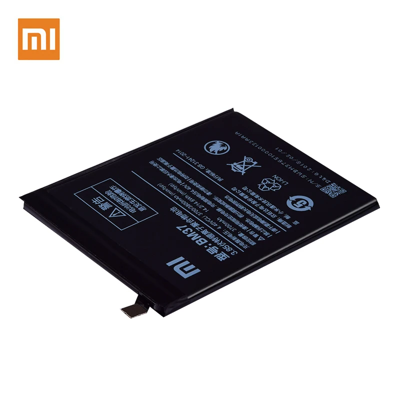 100% Оригинальная батарея Xiaomi BM37 для Mi 5S Plus аккумуляторы мобильных телефонов Mi5s