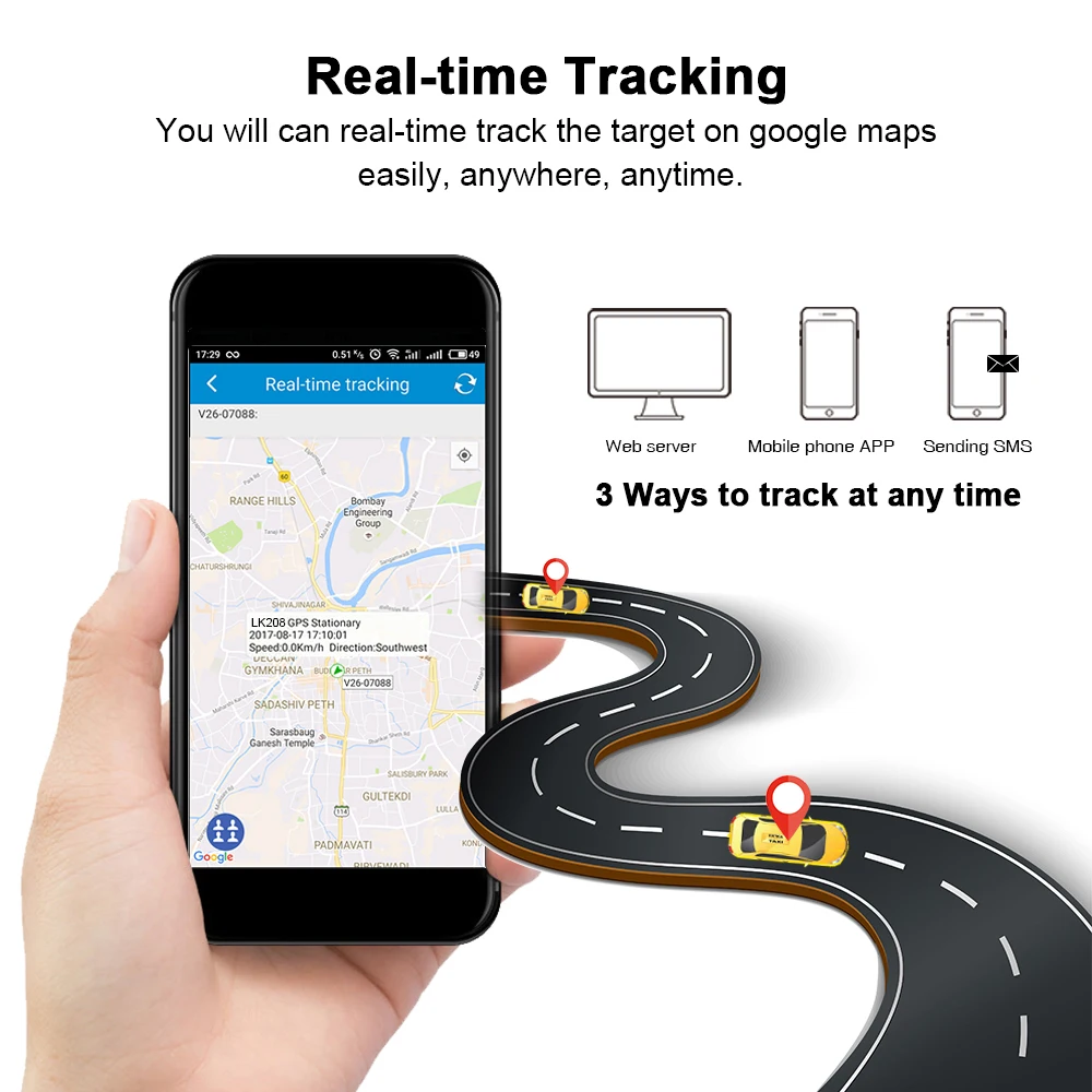 Personal GPS Tracker LK208 Realtime Car Tracker 2G GSM LBS GPS Locator 60 Days Standby Powerful Magnet Voice Monitor SOS Alarm