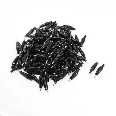 

Black Boot 35mm Length Electric Test Lead Alligator Clips 150 Pcs
