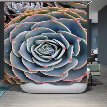 

New Arrivals Home Decorative Southeast Asia Creative plant flowers theme pattern 0201 Shower Curtain Waterproof Bathroom Fabric