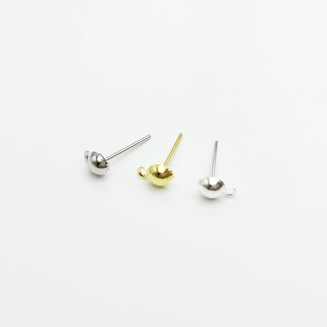 200pcs Lot 4mm Silver Rhodium Gold Color Earring Posts Diy Jewelry 200pcs Lot 4mm Silver Rhodium Gold Color Earring Posts Diy Jewelry Making Findings Earrings Back