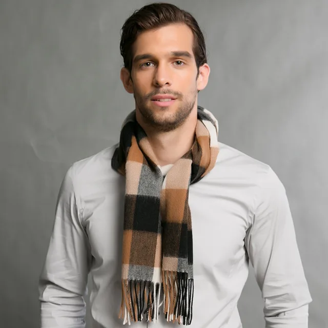 2017 New Luxury Scarf Winter Warm Men Scarf Wool Cashmere Cotton Plaid