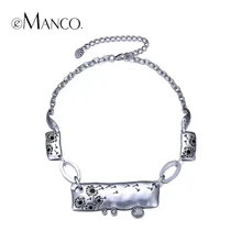 EManco Minimalista de Moda Plantas Exquisitas Tallado Collar de Gargantilla para Las Mujeres Cadena de Metal de Aleación de Zinc Joyería de La Marca