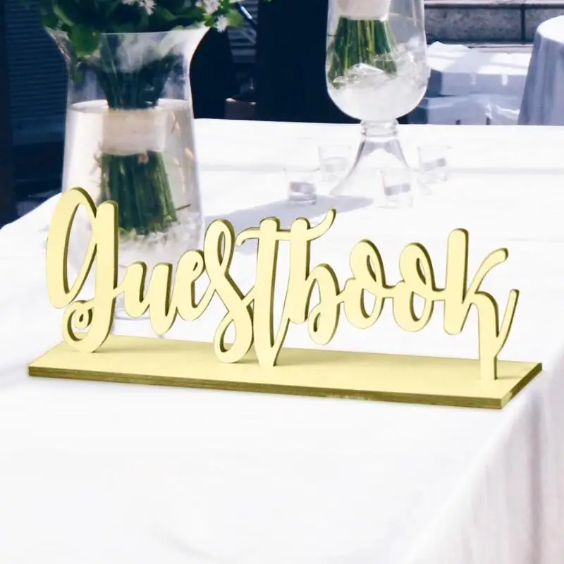 Lovely Wooden Wedding Guestbook Engagement Sign Book Ornaments Craft Cute DIY Home Decoration Gift for Holiday Party