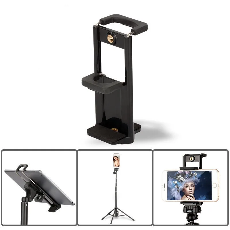 Portefeuille Tripod Mount Cell Phone Tablet Holder Mount Clip for Apple iPhone 8 Plus 7 X 6 iPad mini Pro 10.5 air 2 Clamp Stand (5)