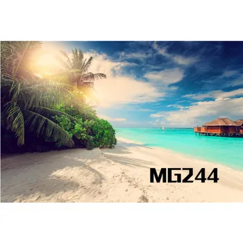 

LB Polyester & Vinyl Seaside Resort Tropical Tree Beach Decor Photo Background Photography Backdrop Backgrounds For Photo Studio