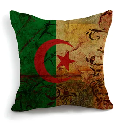 Высококачественный Хлопковый чехол для подушки, британский Британский венгерский американский флаг, наволочка для дивана, домашний декор, роскошные принтованные бежевые товары - Цвет: 14