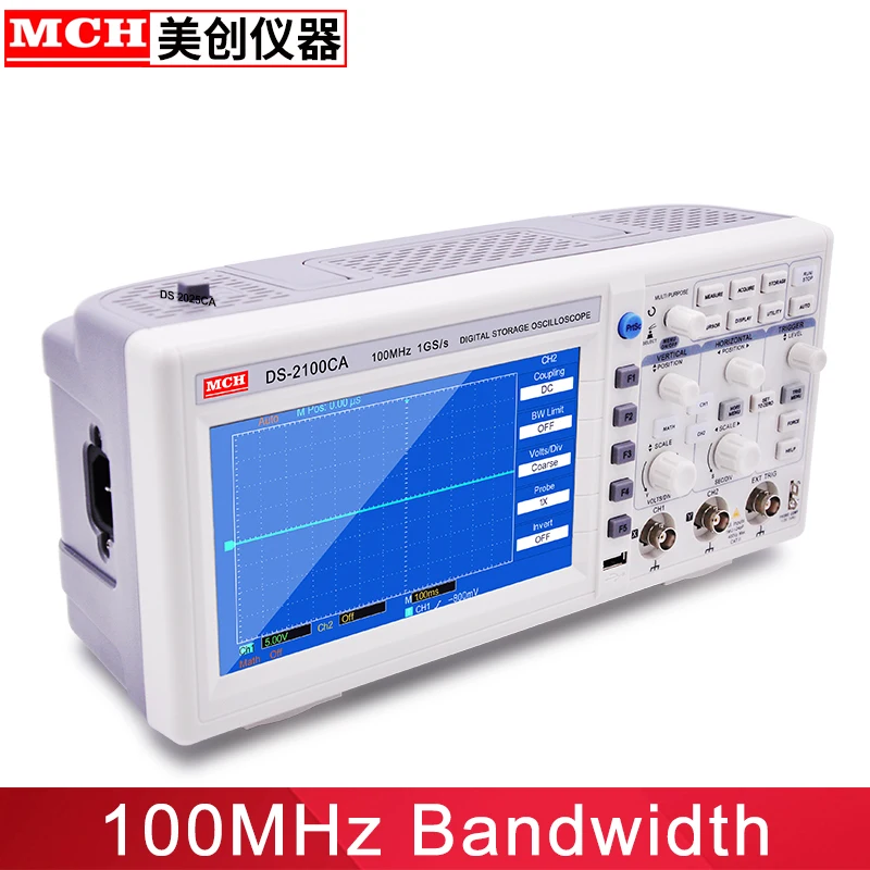 

100MHz Digital Oscilloscope with 7" Large LCD Color Screen 2 Channel Digital Storage Oscilloscope Handheld usb oscilloscope