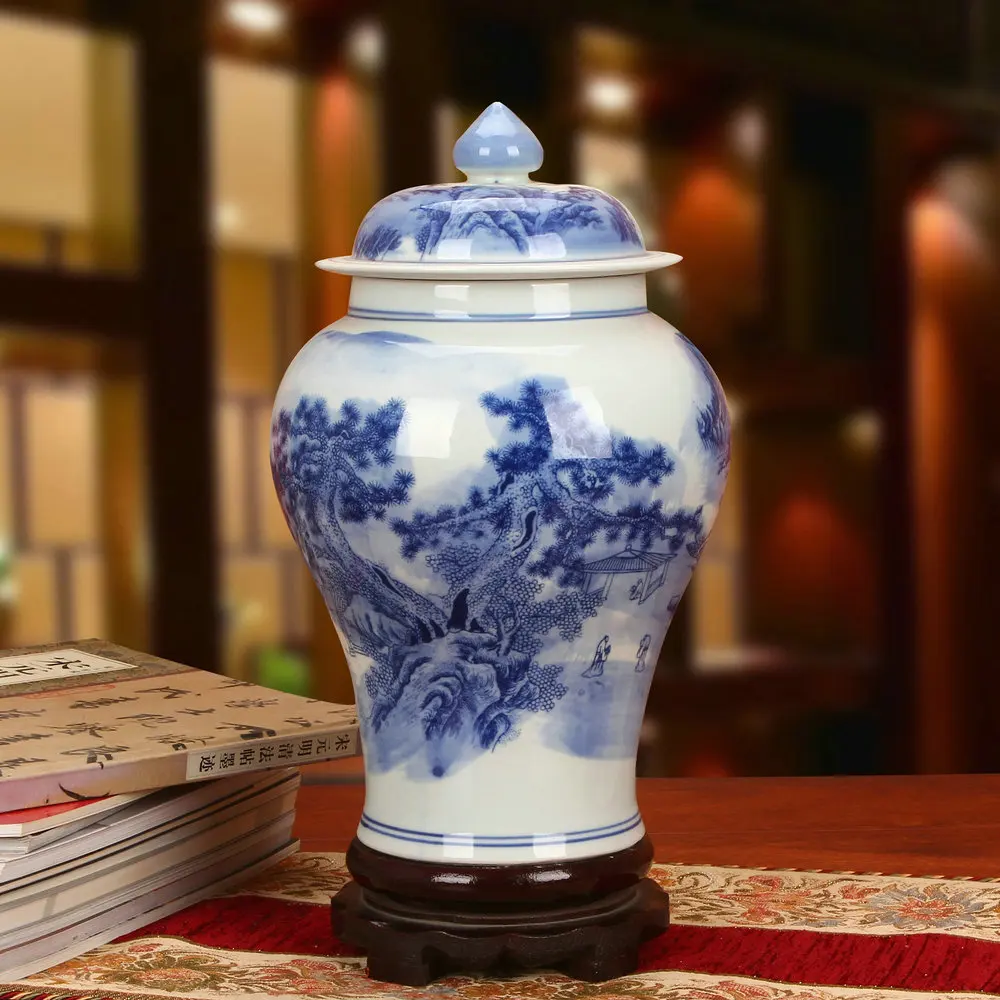 Qing qianlong mark Casa antica Vaso di porcellana Vasi da tempio Vasi di zenzero blu e bianco Vaso di ceramica Vaso cinese di Jingdezhen vendita (1).jpg