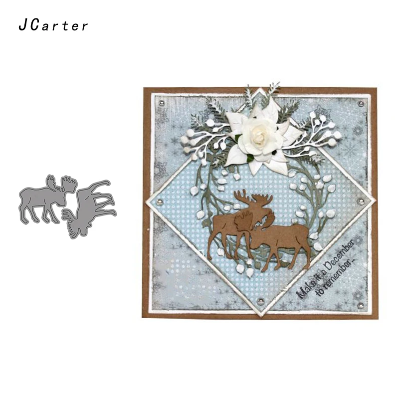 

JCarter Cute Deer Animal Metal Cutting Dies for Scrapbooking DIY Album Embossing Folder Cards Maker Paper Photo Template Stencil