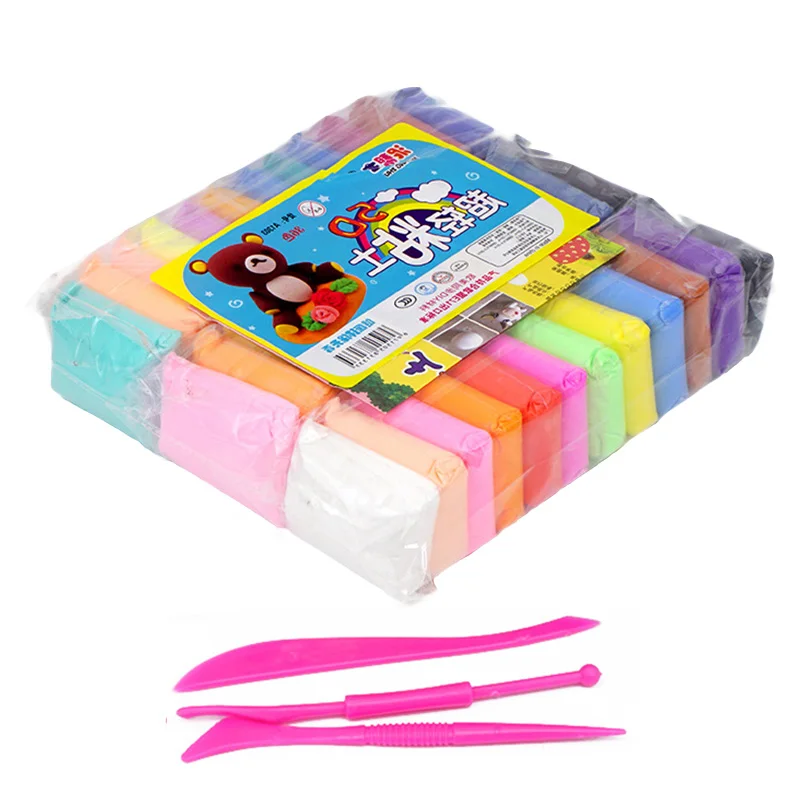 

36pcs/lot Playdough Handicraft Slime Baby Care Air Dry Polymer Light Clay Handprint Footprint DIY Tool Soft Plasticine Toys Clay