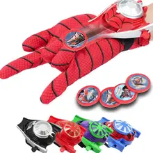 Маска супергероя Marvel Человека-паука+ перчатки Laucher реквизит Человек-паук Бэтмен Халк для косплея Железного человека классный подарок пусковая установка для детей