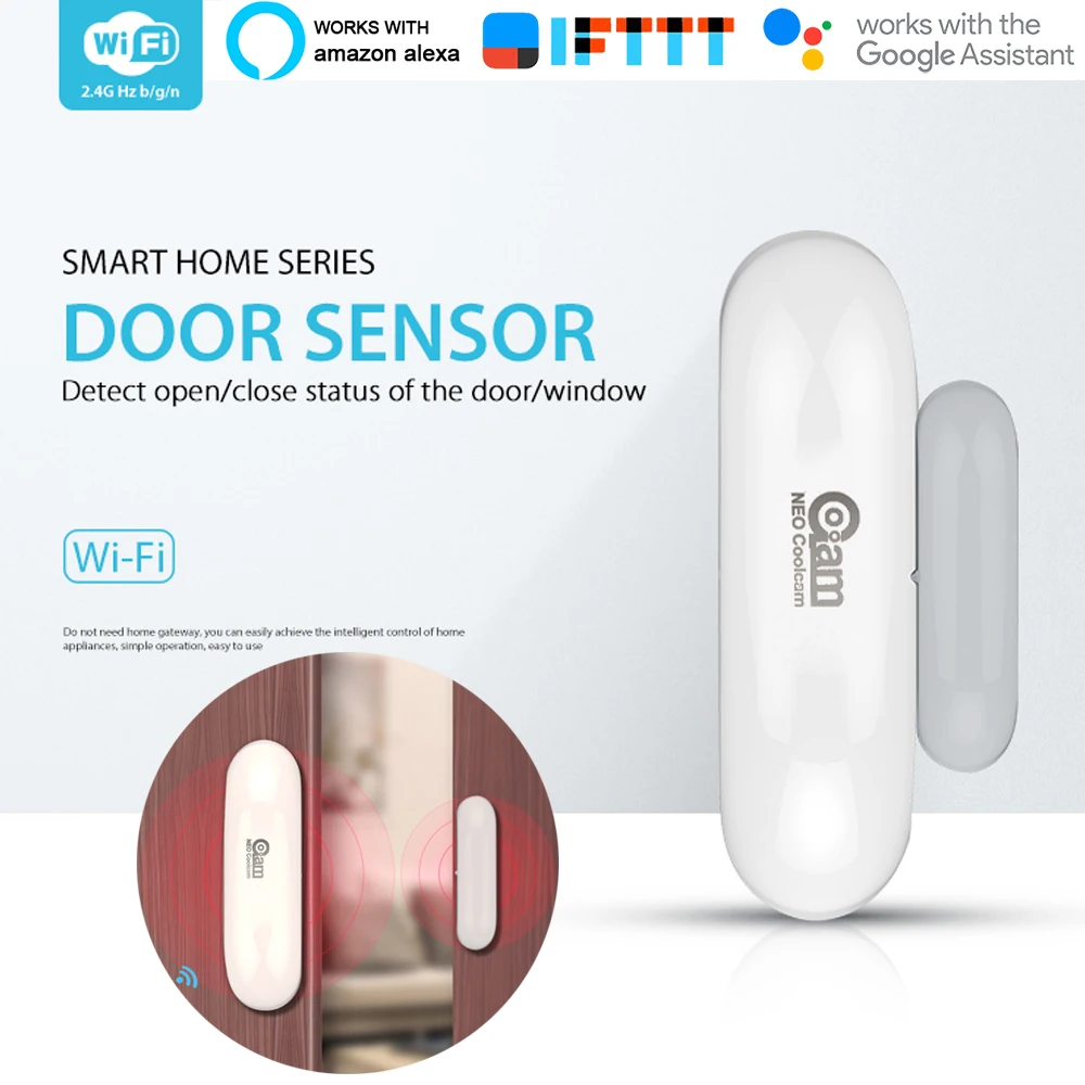 Kopen 1 2 3 4 stks partijen NEO COOLCAM WiFi Smart Deur Sensor sensor App Kennisgeving Waarschuwingen Thuis veiligheid Deur Raam Detector