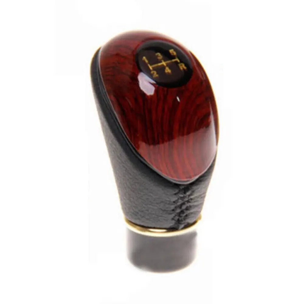 

1pc Interior Mahogany 5 Speed Gear Shift Knob Car Manual Transmission Handle Cover Lever for Benz A180 E250 Challenger Charger