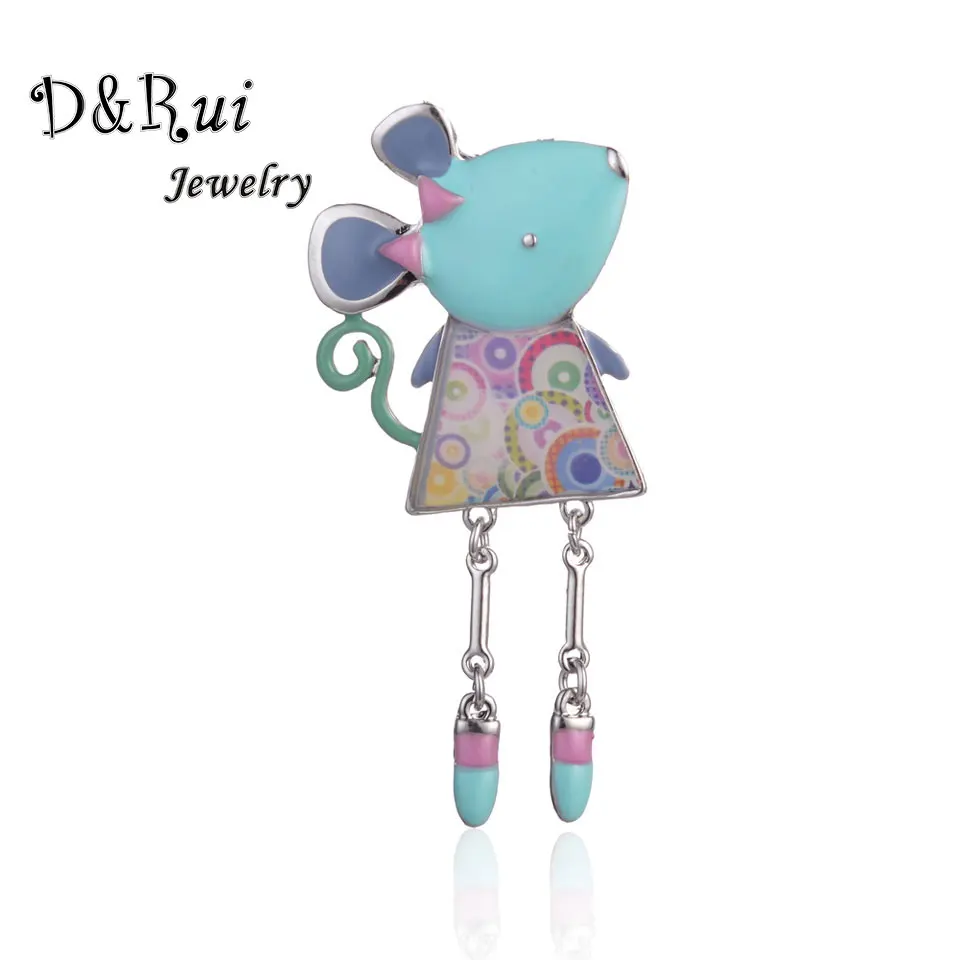 

Cute Blue Brooches for Women Children Cartoon Animal Mouse Enamel Broche Women Clothes Dress Accessories Designer Jewelry Pins