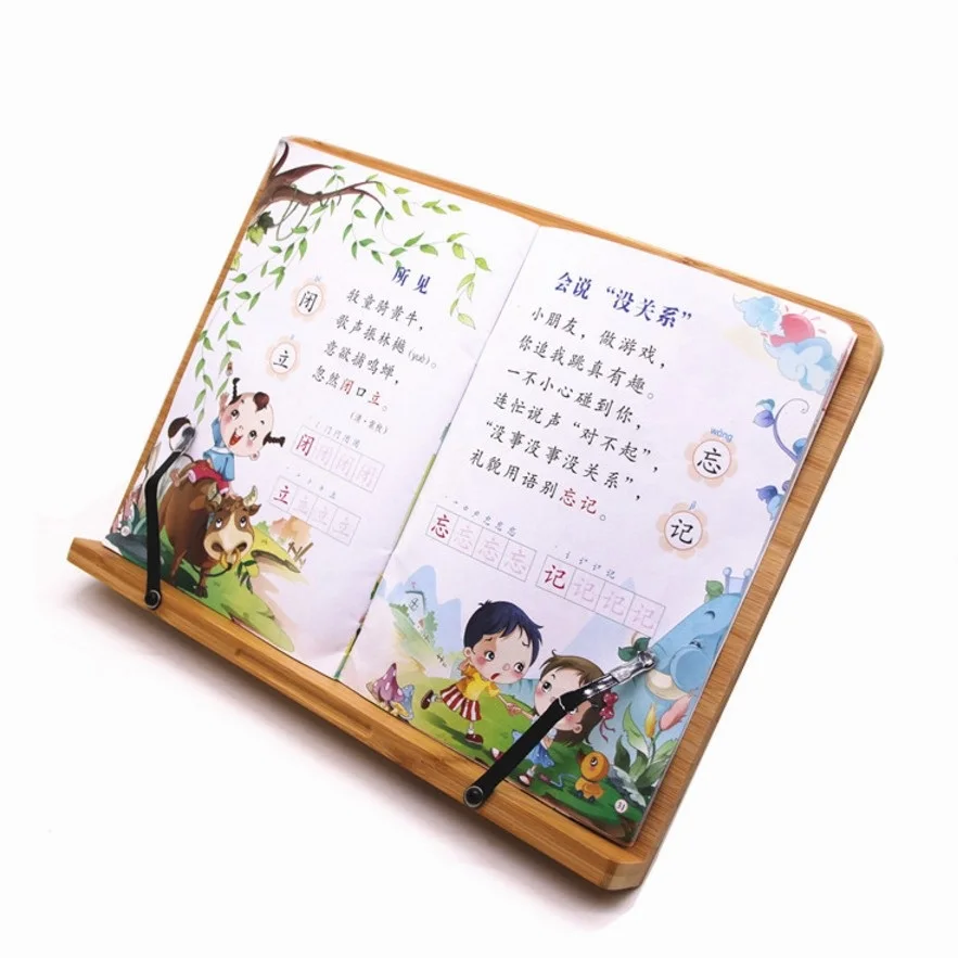 Najtaniej Bambusowy stojak na książki czytanie bambusowy duży średni mały stojak zitie rack bookend czytanie ramki na zdjęcia; stojak na książki uchwyt do kopiowania