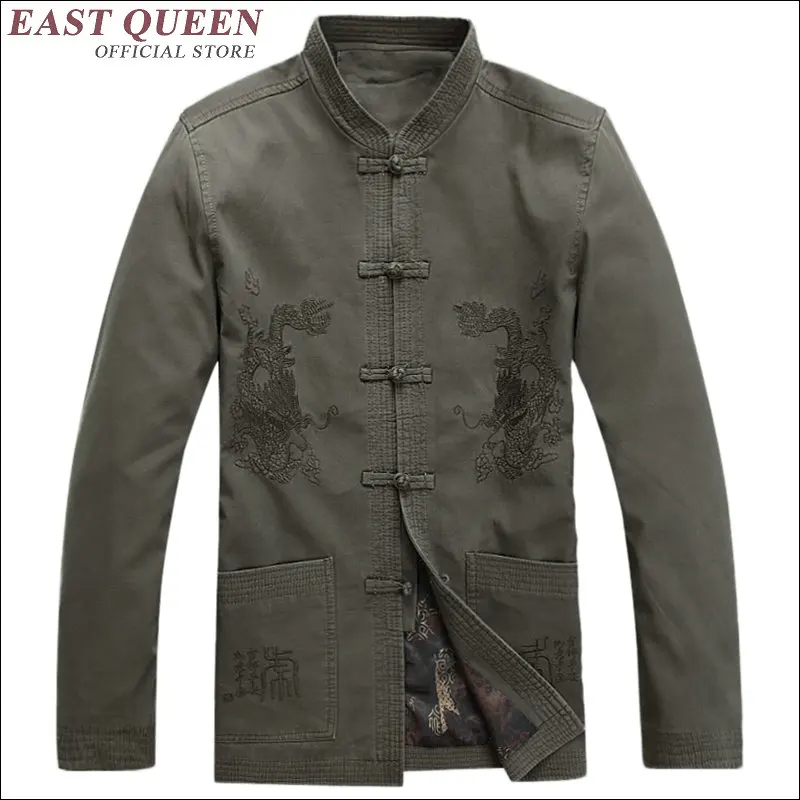 Chinese dragon printed cotton fabric Chinese style men shirt traditional men clothing dragon bomber jacket AA1572z